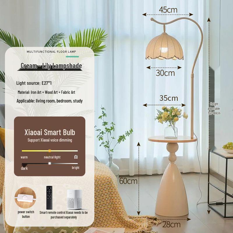 French Floor Lamp: Internet Celebrity Style for Living Room, Bedroom, or Sofa Side; Integrated Atmosphere Lighting.