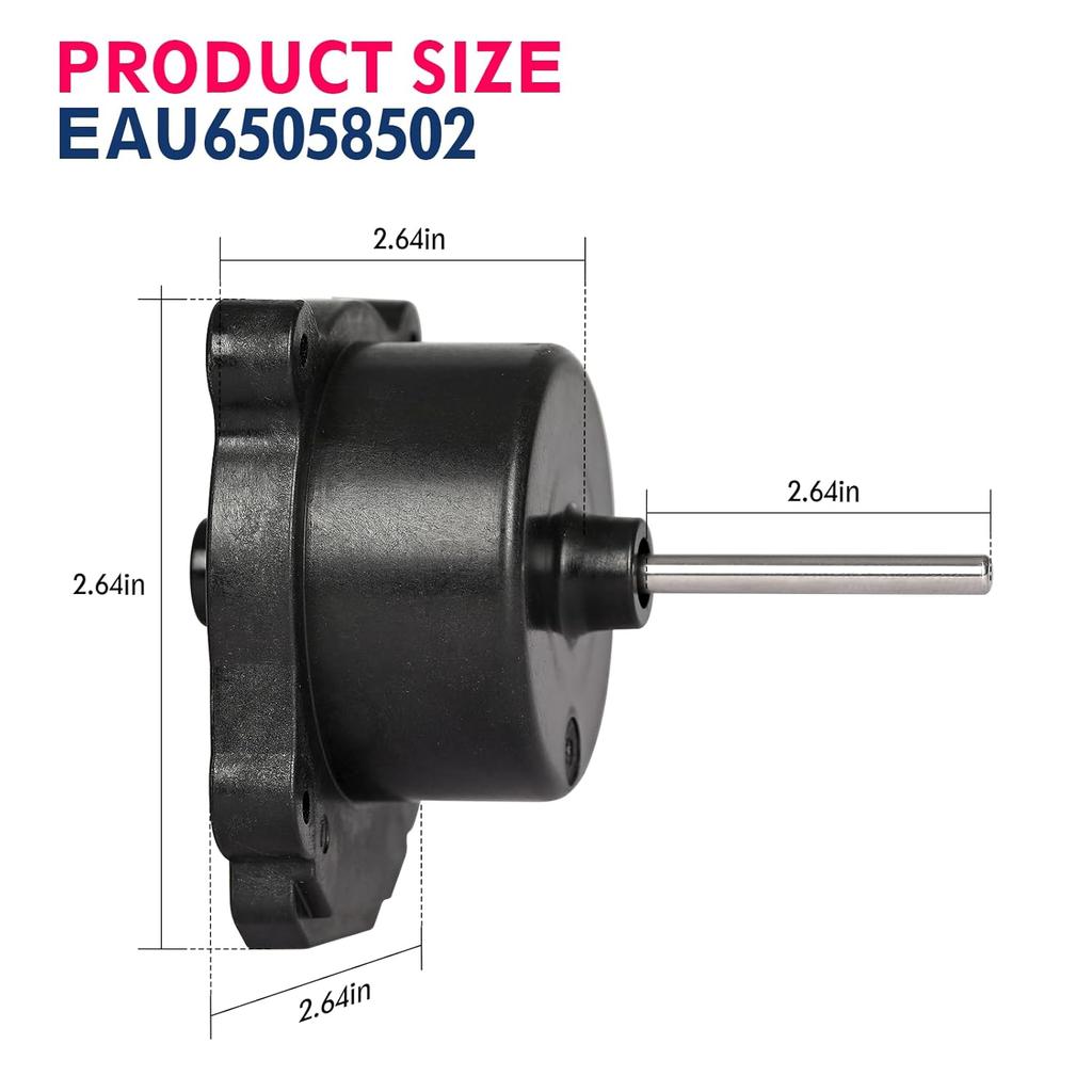 OEM EAU65058502 Refrigerator Condenser Fan Motor Fit for LG Freezer Evap Replace RFD3410A102A, AP7178309, PS16662422, EAP16662422