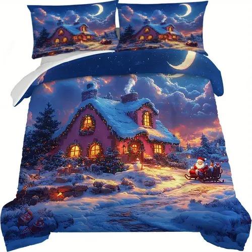 Comforter Snow Mountain Snow Mountain Background Skiing Theme Suitable For Children Kids Adults Warm Breathable