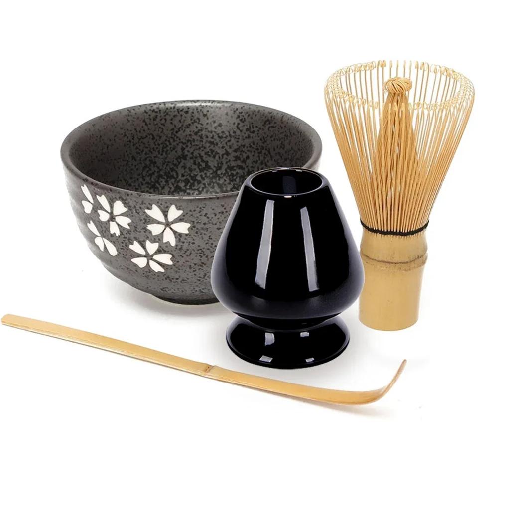 Tea Service Bamboo Powder Tea Natural Matcha Green Whisk Scoop Set Japanese Ceramic Bowl Teaware Ceremony 3XSHLP