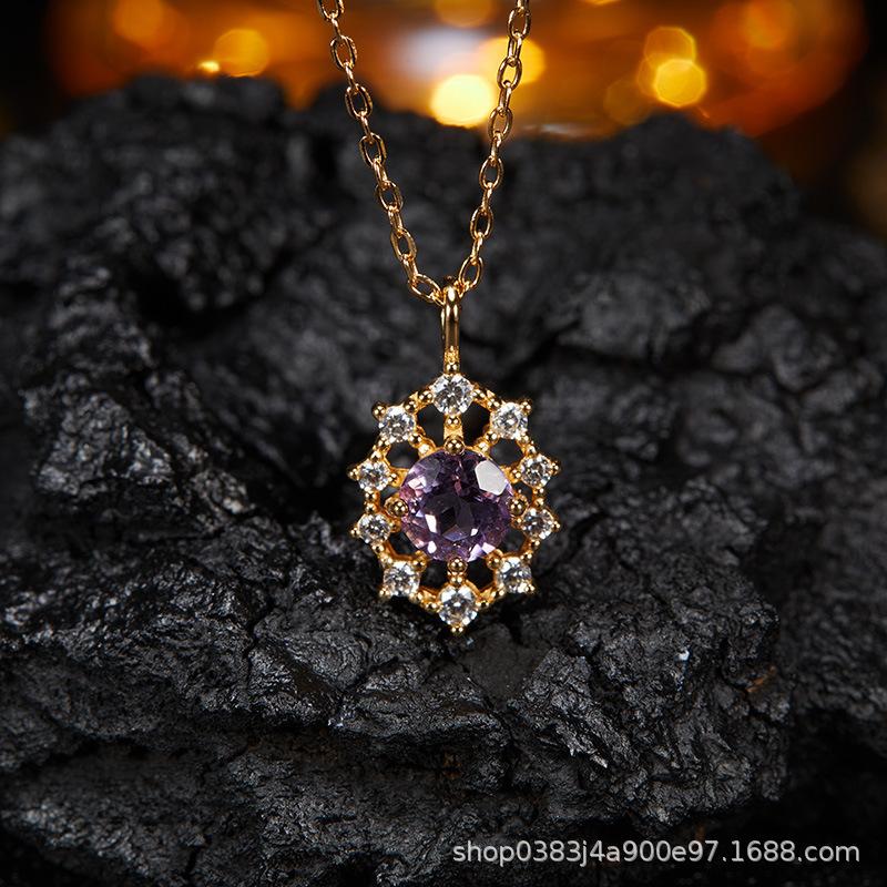 Premium Cooling S925 Sterling Silver Plated 18K Gold Natural Colored Treasure Stud Earrings, Wind Niche Jewelry Does Not Fade