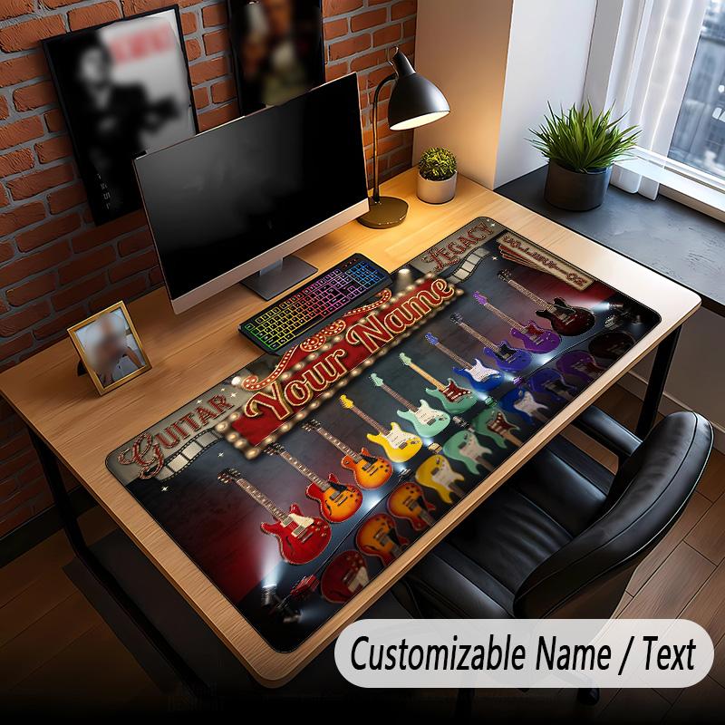 Muziek Gitaar Thema Aangepaste Muismat Gepersonaliseerd Met Naam Tekst Aangepaste Bureau Mat Voor Kantoor Huisdecoratie