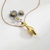 Exaggerated Floral Vase Pendant Necklace with Alloy Collarbone Chain