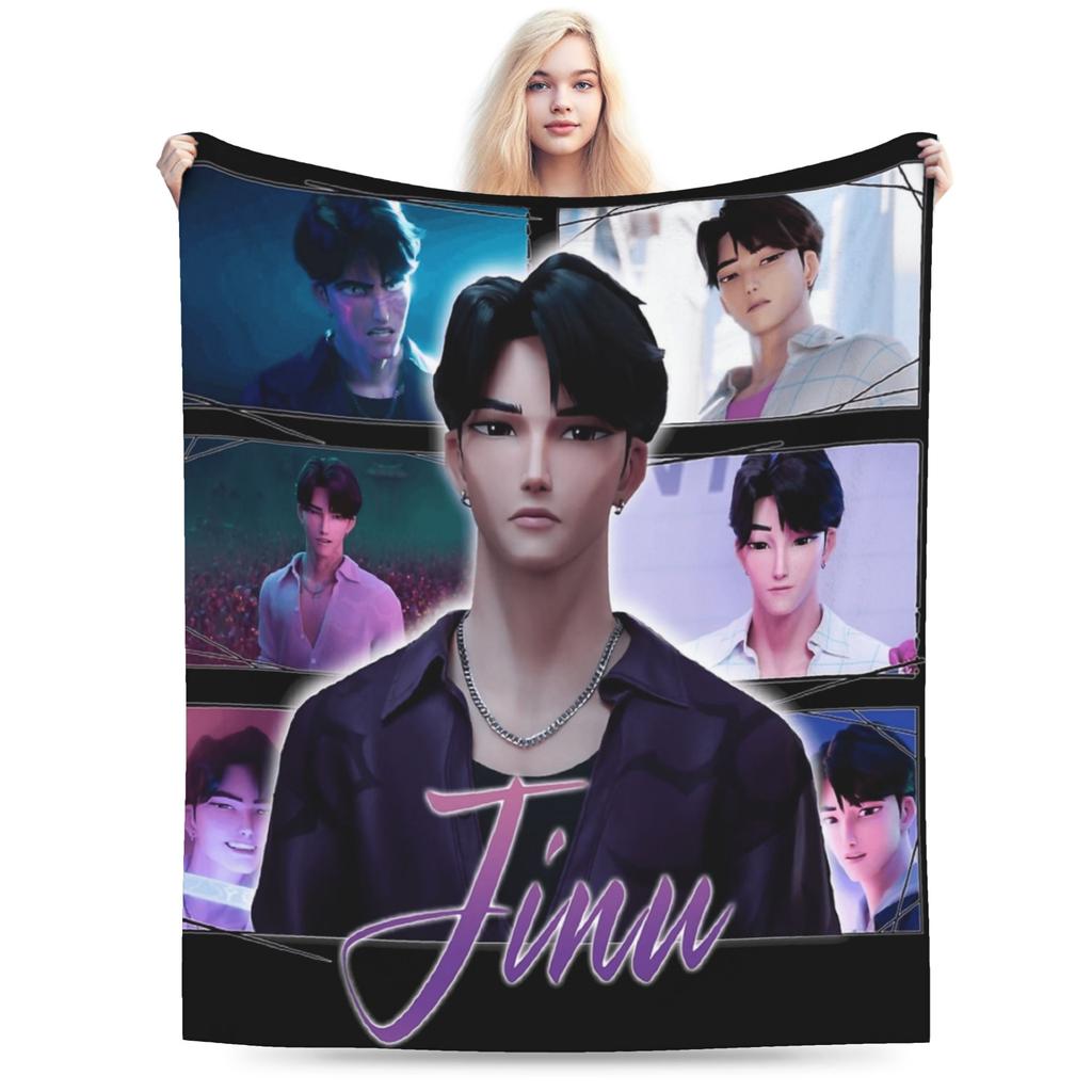 Jinu Huntrix Saja Boys K-Pop Demon Hunters Blanket Autumn Soft Throw Blanket for Girl Living Room Print Bedspread Sofa Bed Cover