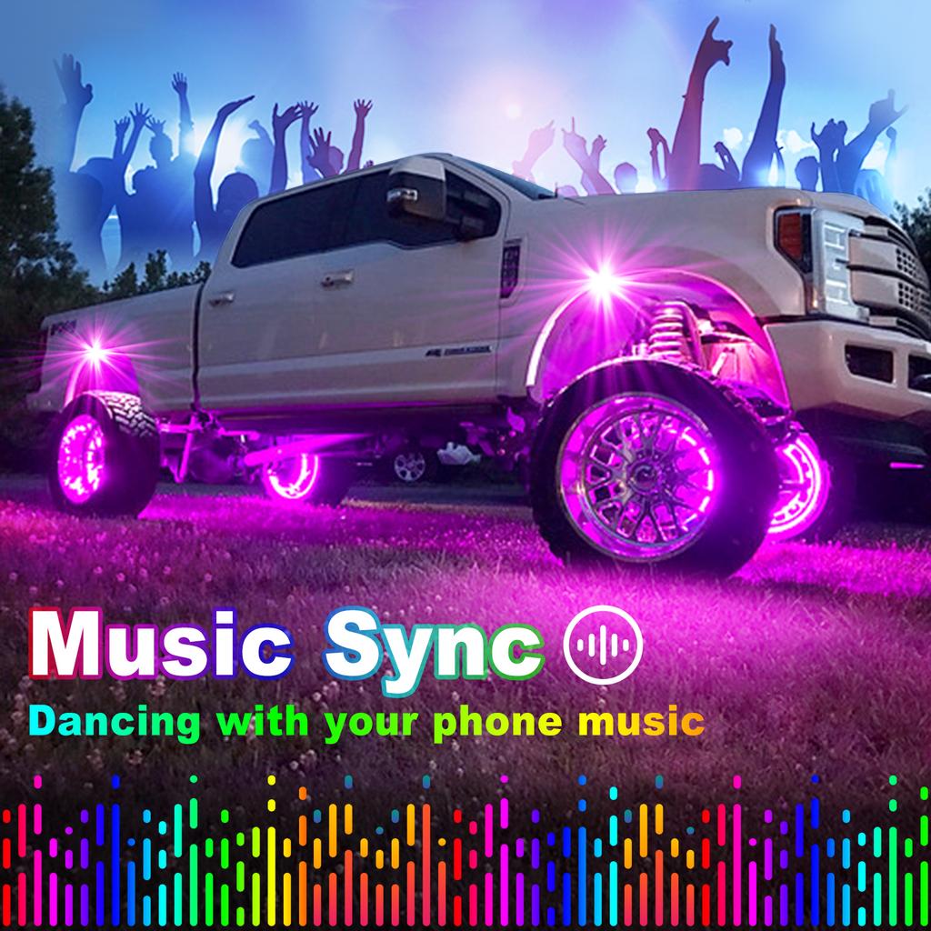 RGB LED Rock Lights 4/6/8/10/12/14 pods APP Control Music Neon Car Underglow Chassis Light for Offroad Truck SUV Rock Lights