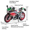 1:12 Aprilia Rsv4 Suzuki Gsx R1000r Alloy Motorcycle Model Diecast Car Toy Front Wheel Steering Miniature Cars Collect Ornaments