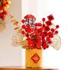 Simulated New Year DIY Material Bag Creative Blessing Flower Bucket  Home Decor