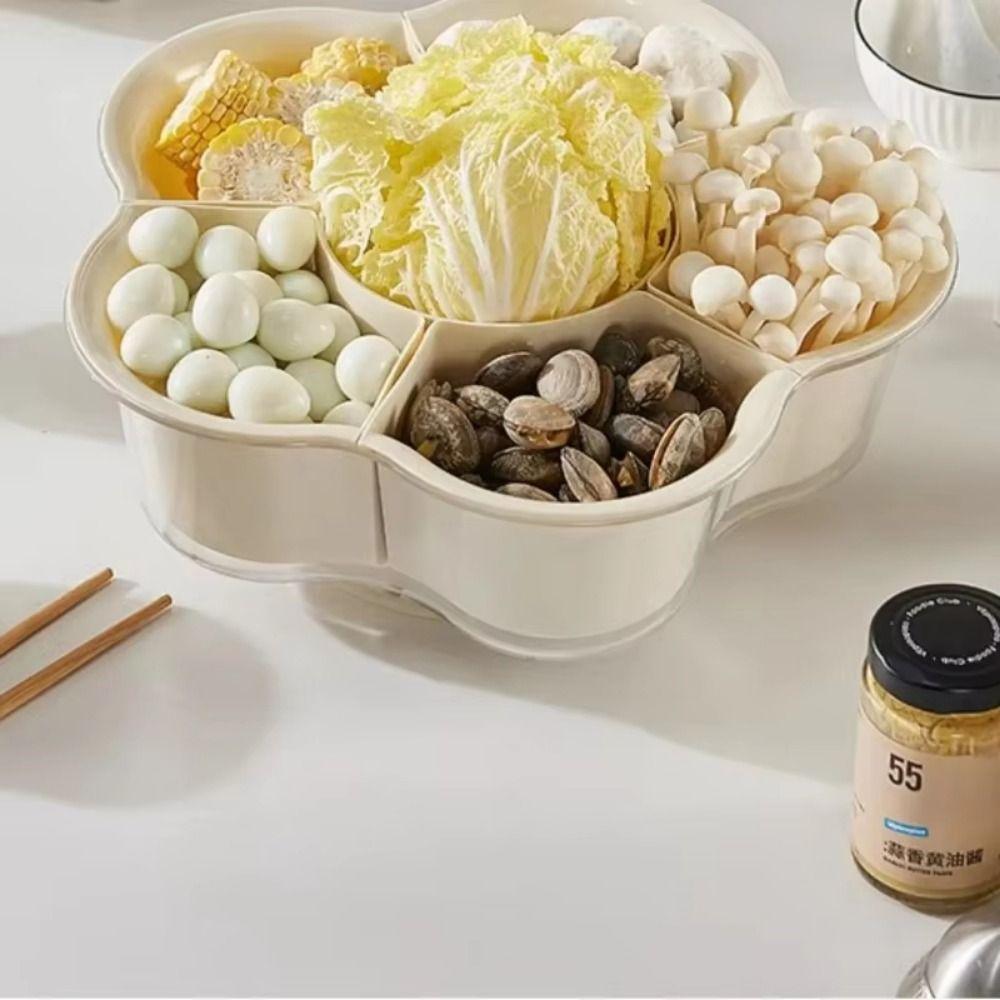 Hollow-Out Divided Serving Tray Creative Dried Fruit Snack Plate  Kitchen Preparation