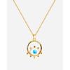 Gold Hamsa Hand Eye Stainless Steel Hypoallergenic To Coin Hip Hop Thanksgiving Accessories Colored [Rockyu] Women's Necklace, Necklace, Coin, Devil's