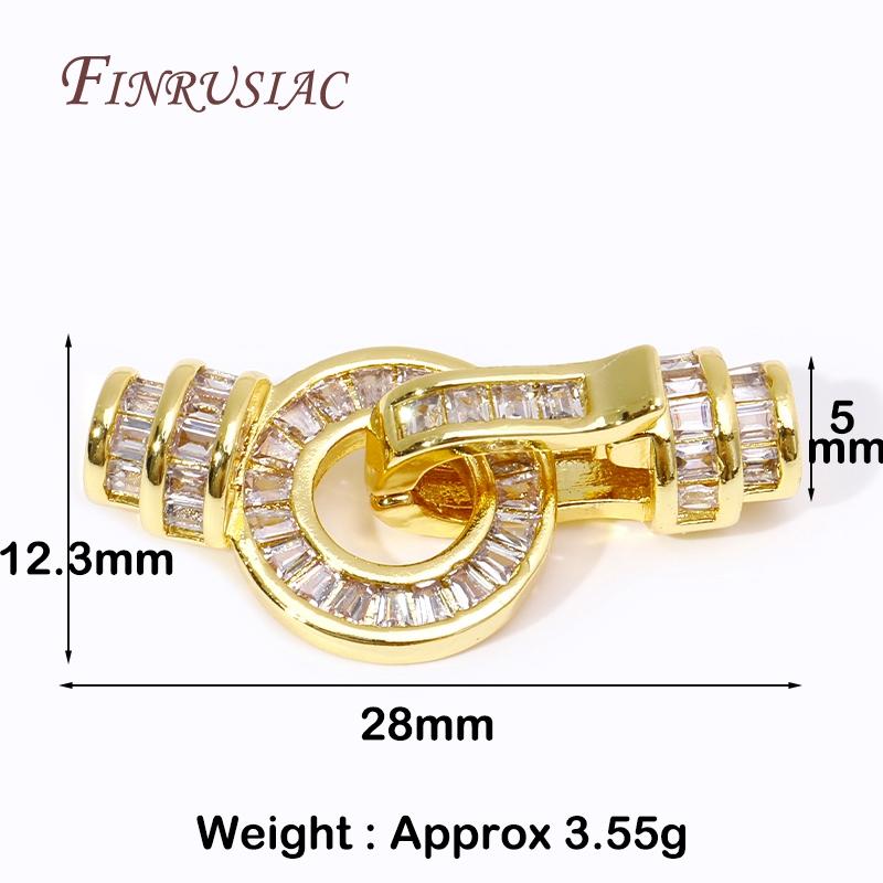 Luxury Cubic Zirconia Pearl Clasps 18K Gold Plated Fastener Clasp Connectors For Jewelry Making DIY Necklace Accessories