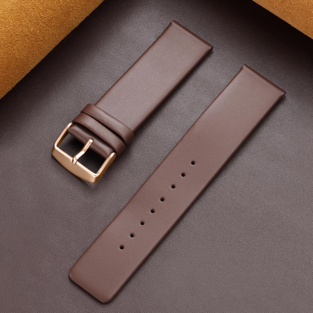 Genuine Leather Watchband Business Watch Strap for Men Women 12mm 14mm 16mm 18mm 19mm 20mm 21mm 22mm 24mm Brown Black Bracelete