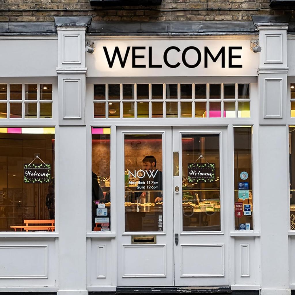 2 Pack Welcome Signs for Front Door - Durable Metal Welcome Sign for Wall Decor, Hanging Welcome Door Signs with Rope - Weatherproof and Easy To Tall