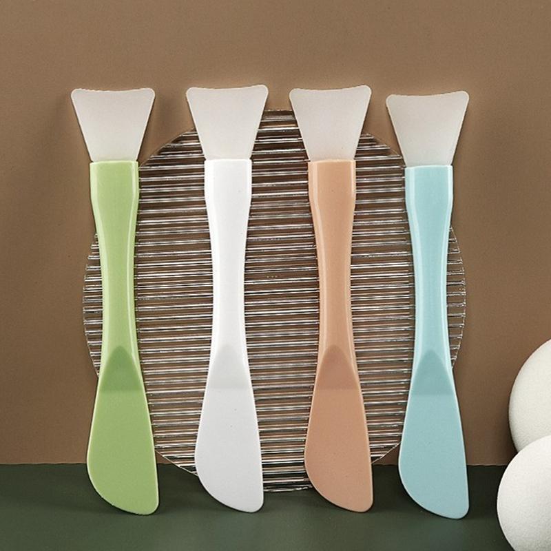 1Pc Silicone Cosmetic Facial Mask Brush With Scraper Mud Film Brush Makeup Tools
