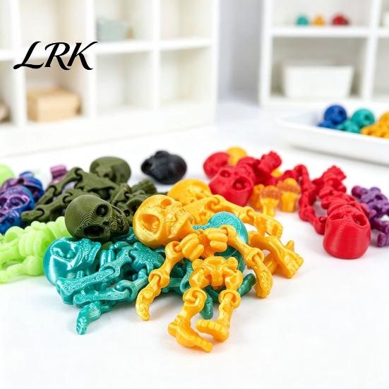 Small Scene Props 10Pcs 3D Printed Skeleton Figurines with Movable Joints, Articulated Man Novelty Holiday Gift Fidget Toy, Mini Posable Toys,