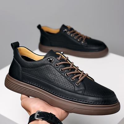 Leather Shoes Men's 2025 Summer Hollowed-out Casual Breathable Board Shoes, One Pedal, Lazy Footwear Men's Tide