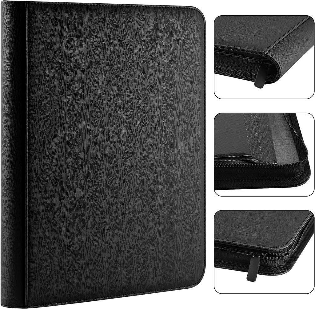 PAKESI Star Card Card File 9 Pockets 25 Inner Leaflets Holds 450 Pieces PU Card Sheet Collect Star Cards and Other Cards Star Card Collection File