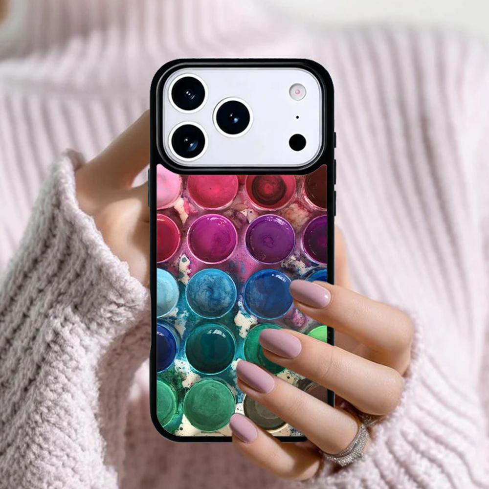 Paint Set Phone Case For Apple iPhone 17 Air 16E 15 14 Plus 13 12 11 Pro Max Mini Funda Cover