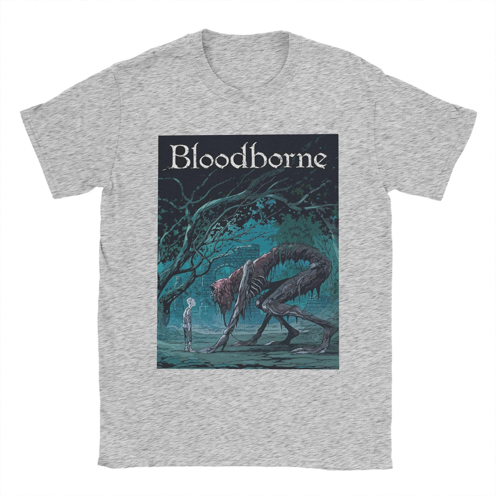 

Футболки Bloodborne Dark Souls для чоловіків Вінтажні футболки зі 100% бавовни з круглим вирізом та коротким рукавом Новий одяг 3XL