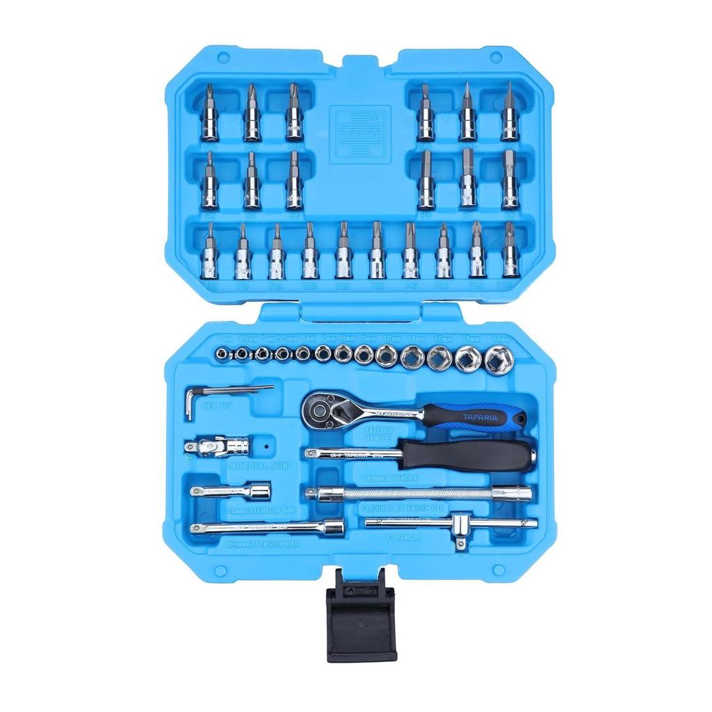SA46 Steel Socket Set (Blue, 46-Pieces)