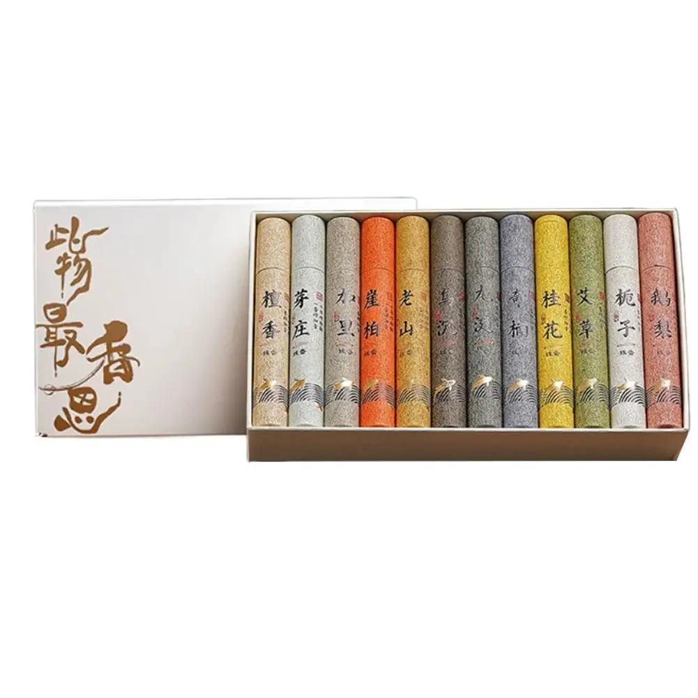 

12-Flavors Tasting Incense Stick Gift Box - Home, Yoga Puriying Meditation, Odor Zen Removal, Incense Linear Soothing, Natu N6I0 белый