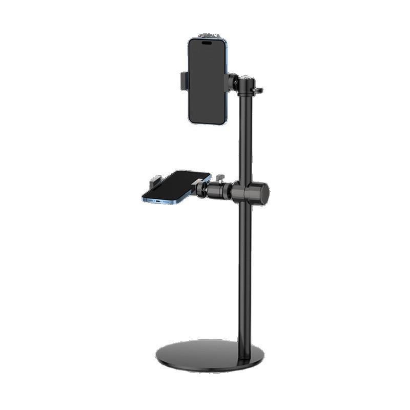 Dual-Machine Live Stream Phone Stand: Adjustable Desktop Holder for Shooting & Viewing