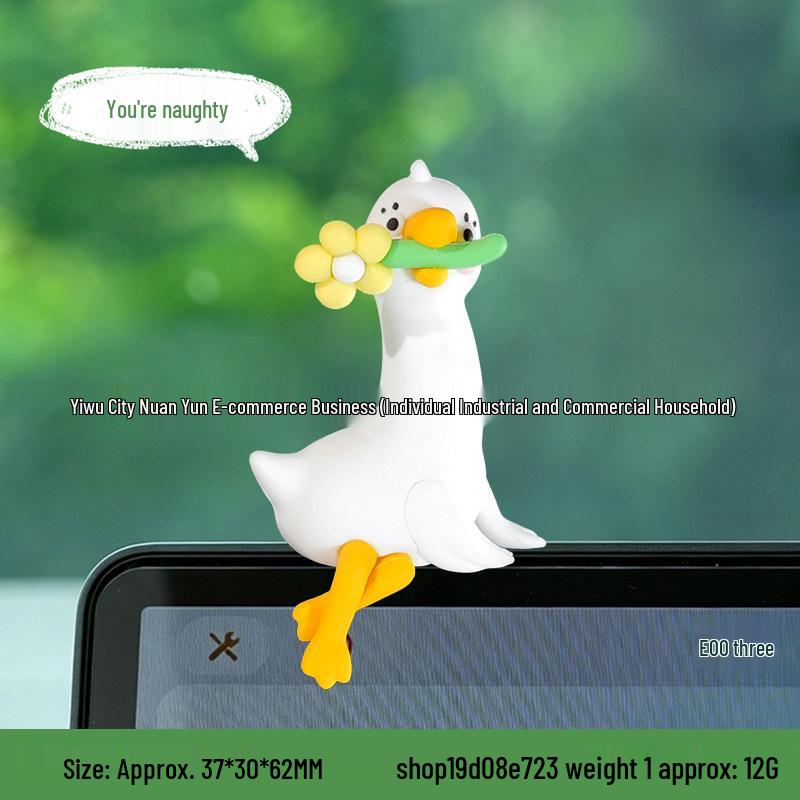Work is Tiring - Duck Desk Sculpture for Car Console or Office Mood Booster
