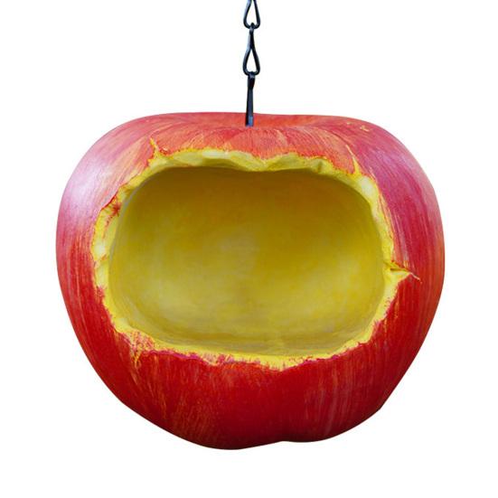 Apples Shaped Hanging Bird Feeder, Decorative Outdoor Garden Pendant Home Decor, Creative Bird Feeding Station, Outdoor Ornaments for Garden Yard 1pc