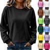 Women's Fashion Long Sleeve Round Neck Sweatshirt, Color Casual Pullover Top