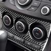 Kohlefaser Autozubehör Innenaufkleber Kompatibel mit Mazda 3 Axela 2010-2013 Mazdaspeed 3 Klimaanlagen-Klimaregelung Bedienfeld AC-Knopf