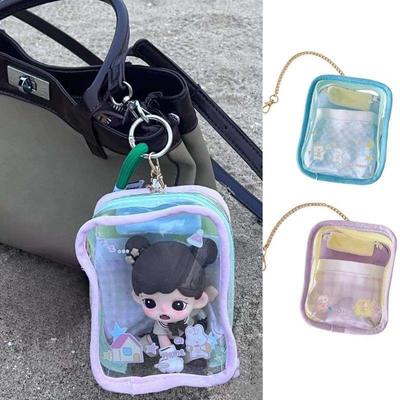 Cartoon PVC Transparent Doll Bag Pendant Storage Bag Kawaii Girl Wallet Bag Decoration Pendant Coin Purse Birthday Party Gifts