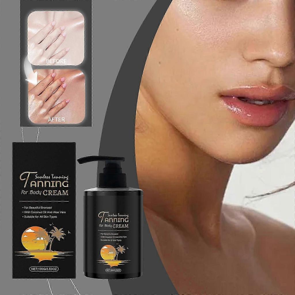 Body Tanning Cream Bronzer Body Lotion Wheats Skin Care Cream Sunless Tanning Lotion Sunscreen Cream 100g