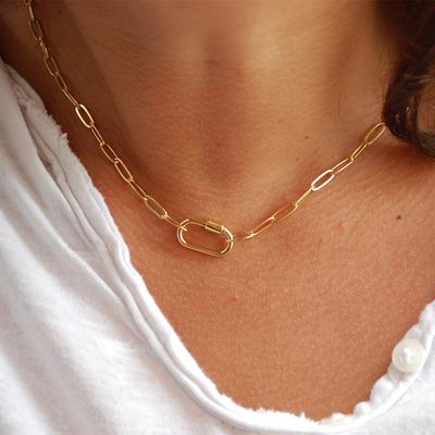 Stainless Steel Basic Live Chain Pendant Necklace Furnace Vacuum Electroplating Versatile Ladies Necklace