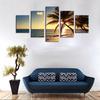 5Pcs/Set Sunset Sea Coconut Tree Wall Unframed Painting Living Room Home Decor