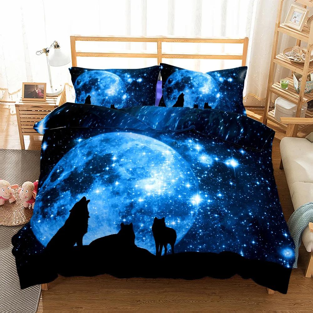 Digital Wolf Duvet/Doona Cover Set Single Twin Double Queen King Cal King Size Bed Linen Set