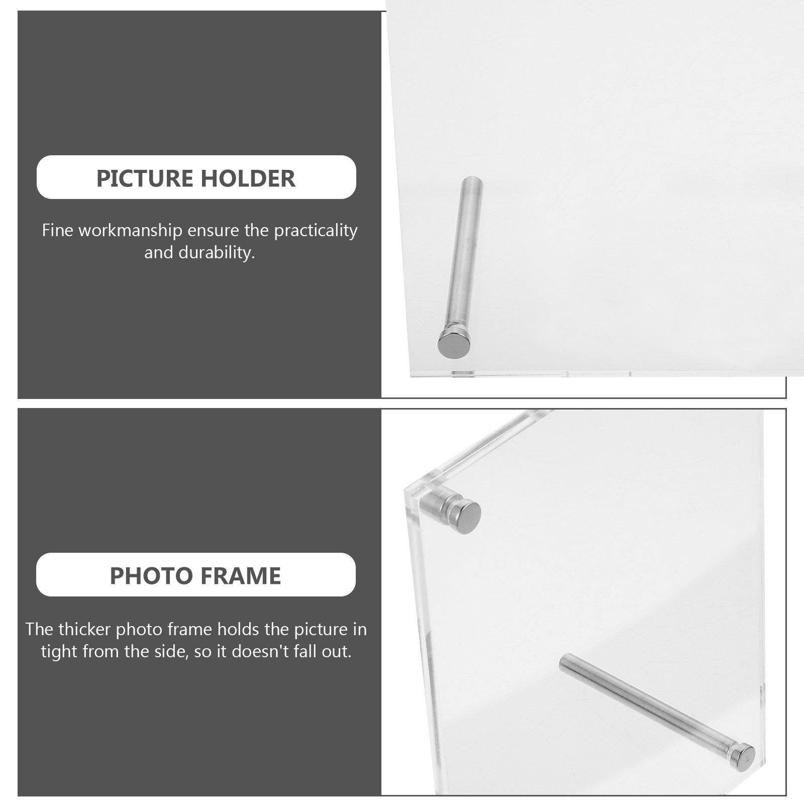 1Pcs Simple Style Acrylic Frame Indoor Desktop Picture Decor Creative Design Transparent Border Photo Frame Picture Holder 17X13X0.5CM