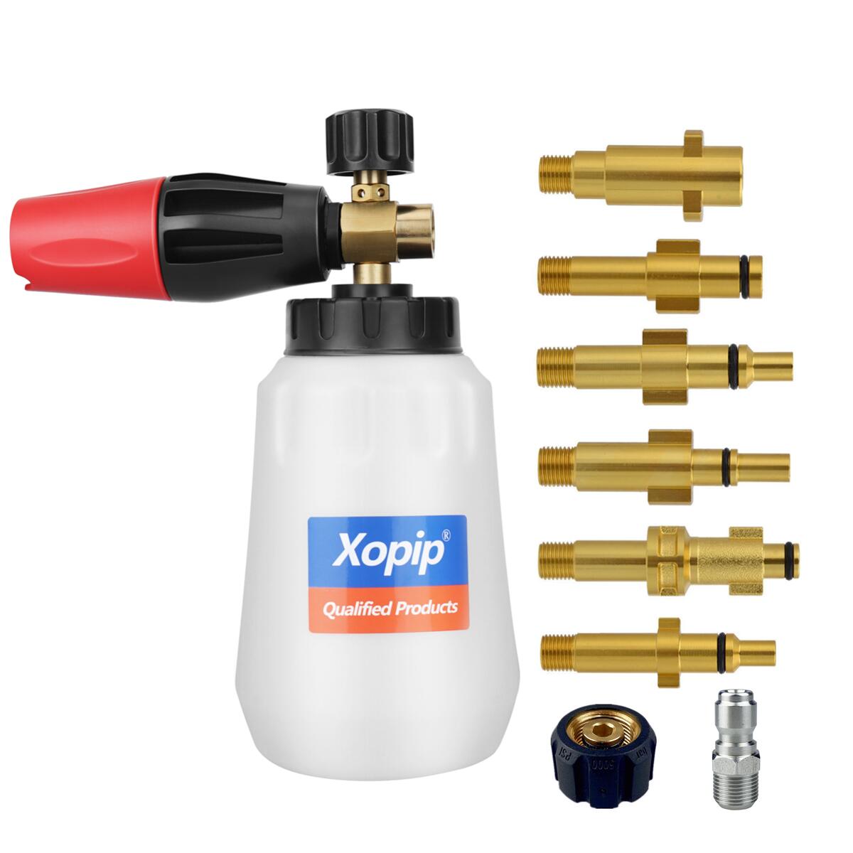 

Пенный пистолет для мытья под давлением, пистолет-пушка, бутылка 1 литр, распылитель пены для мойки автомобиля для Karcher Bosch AR Blue LAVOR Elitech Interskol