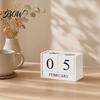 Durable Iron Art Calendar Metal Bird Perpetual Desk Calendar, Frame Desktop Office Accessory with Rotating Flip Month Date Display for Home