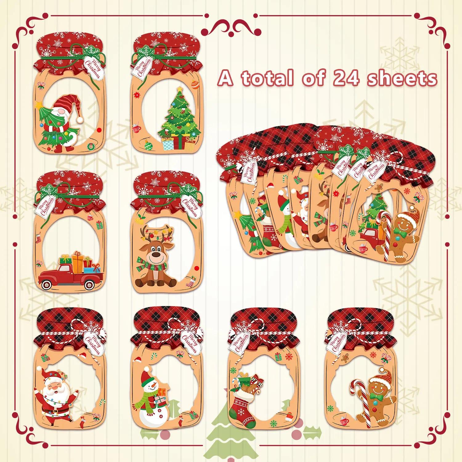 

2026 Latest Models 24PC Christmas Cards - Festive Holiday Crafts with Santa, Reindeer,and Snowflakes - DIY Gift for Party Favors