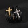 Lucky Jesus Cross Bracelets Man Cuff Bangle Leather Wristband Hand  Accessories Layered Braided Leather Bracelet for Men