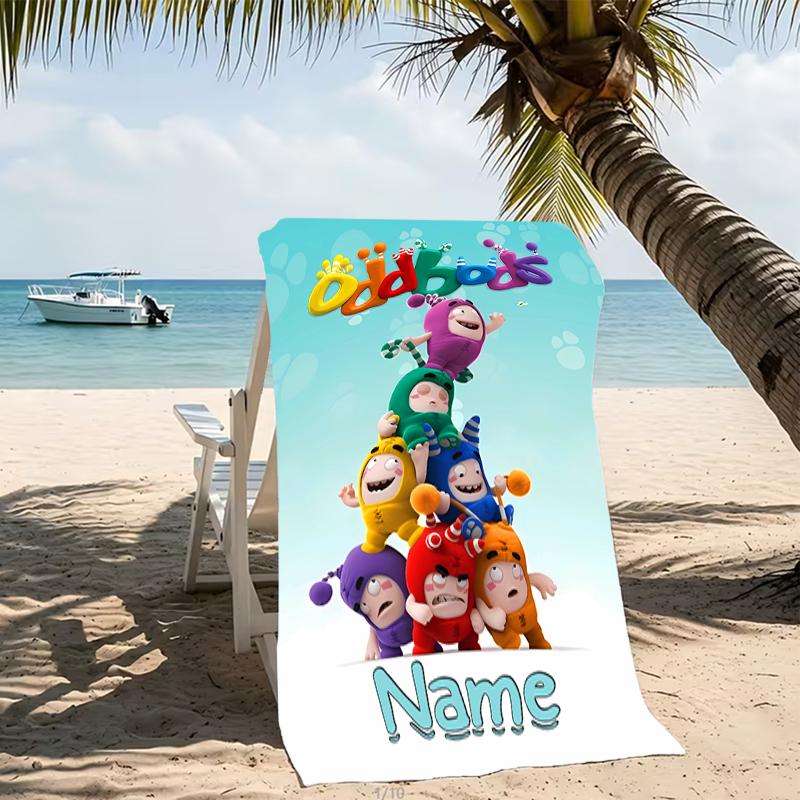 Customizable personalized beach towels Oddbods themed designs.Suitable for the beach, yoga, sports;ideal as beach accessories