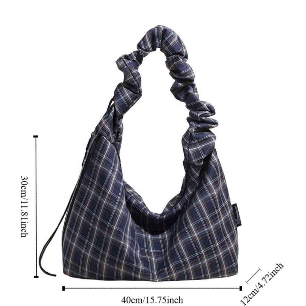 Japanese Plaid Shoulder Bag Vintage Women's Tote Bag Ins Plaid Crossbody Bag  Girls
