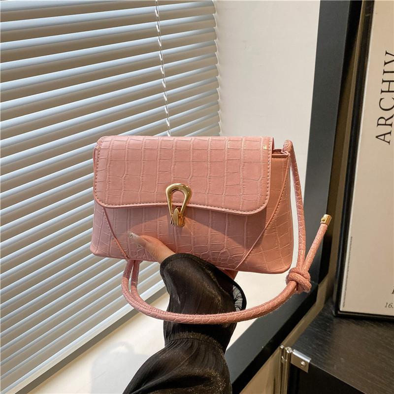 

Весна и лето, темпераментная однотонная женская городская сумка-мессенджер через плечо, универсальная, портативная розовый