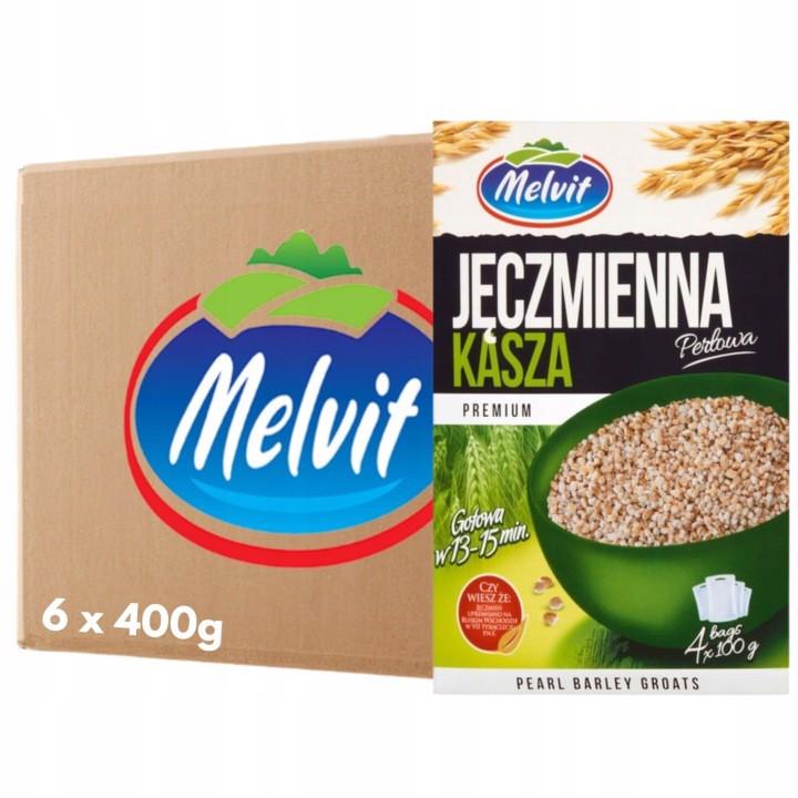 MELVIT Premium Perlgraupen 400 g (4 Beutel) x 6 Stück