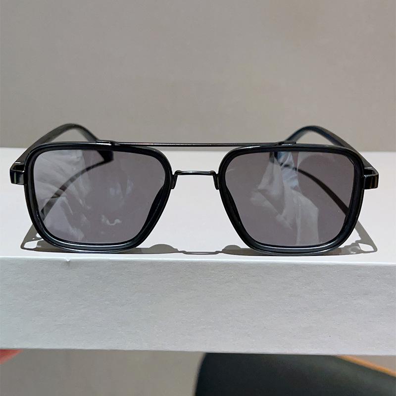New European and American metal frame double beam retro sunglasses men's street fashion trend sunglasses