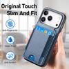 For iPhone 17 Pro Case with Card Holder Kickstand Leather Back Cover
