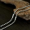 Collana Minimalista Vintage Tailandese in Argento con Perline Rotonde e Ciondolo in Argento Sterling S925