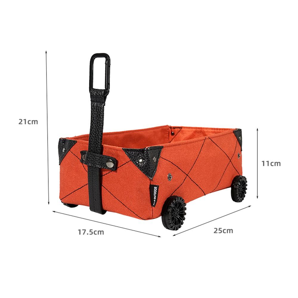 

Уличная складная тележка из холста, передвижная коробка для хранения пикника, складная сумка для хранения, мини-контейнеры для хранения с колесами для домашнего кемпинга в помещении красный