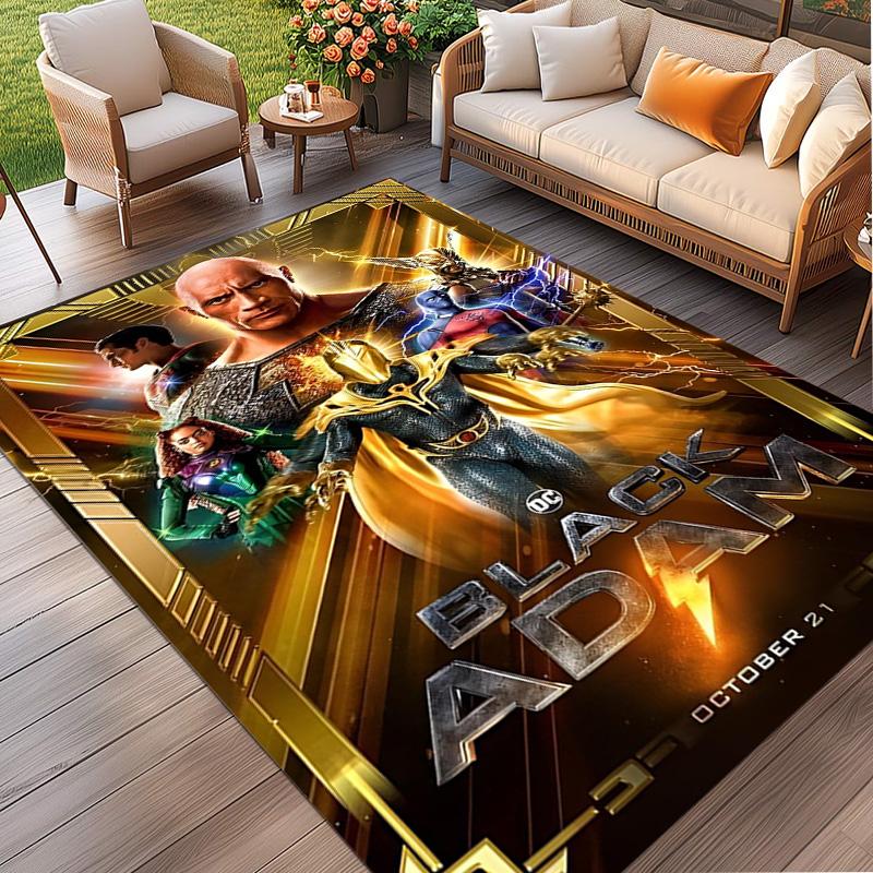 Black Adam Print Rug, Washable Floor Carpet, For Entryway Dorm Laundry Room Office Study, Home Decor Birthday Christmas Gift
