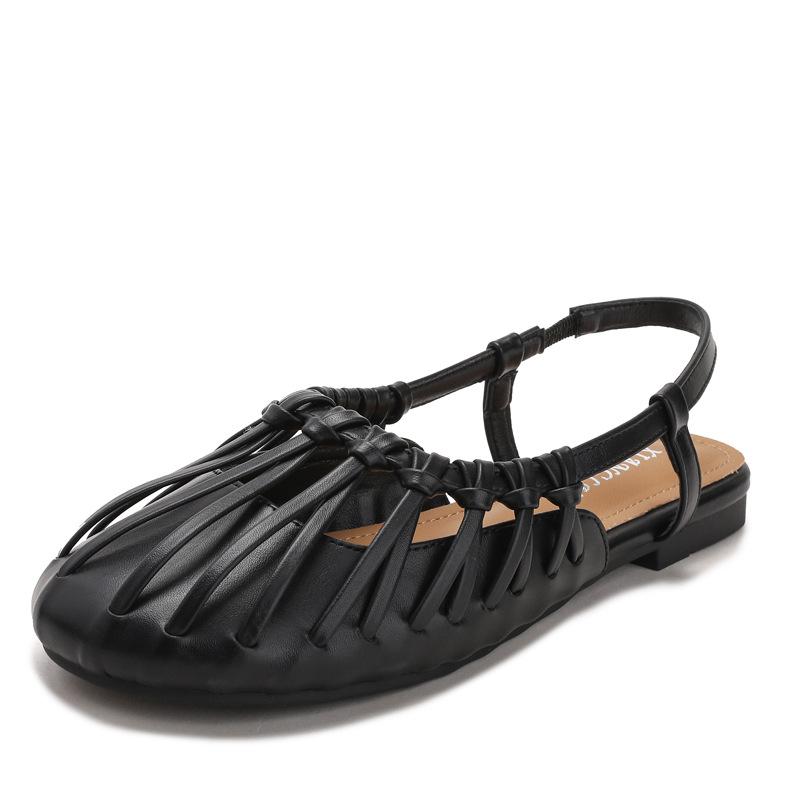 Sandals with Headband, Flat-bottomed Shoes, New Style, Versatile for Daily Wear 36 чёрный