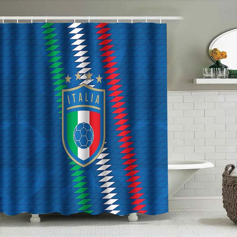 Italy Flag Shower Curtain Italian National Team Sports Decor Bathroom Fabric Waterproof Home Decor